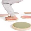 ZICOTO Fun Stepping Stones for Kids - Perfect Toddler Indoor/Outdoor Activity to Improve Balance and Coordination Skills - Safe Non-Slip Obstacle Course and Sensory Toy Set of 6 for Ages 1-3, 3-4