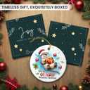 4 x Otter Ornament for Christmas Tree Decorations 2025, Gifts for Animal Lovers, Cute for Women Man, Double Sided Ceramic Animal Ornament, Gift for Friend Coworker Neighbor