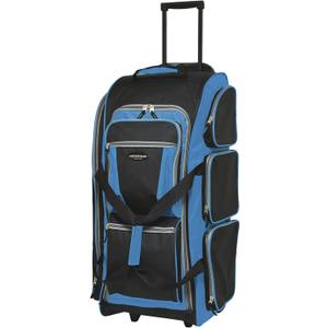 Travelers Club Xpedition 30 Inch Multi-Pocket Upright Rolling Duffel Bag (30" Suitcase, Blue)