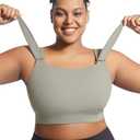 VFUS Women's Sports Bra Wirefree Adjustable Medium-High Support Everyday Wear for Large Bust Plus Size with Removable Pads, XXL