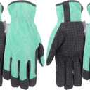 MUD Everyday Women's Synthetic Leather Palm with Silicone Dotted Grip Garden Gloves (Blue)