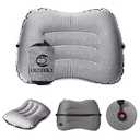 Crisonky Camping Pillow - Inflatable Pillow - Travel Pillows for Backpacking & Airplane, Lumbar Support 2.0 Blow Up Pillow, Ultralight Compressible, Comfortable, Ergonomic Pillows (Light Grey)
