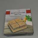 Basicwise Set of 4 Square Glass Jars with Bamboo Lids and Wooden Tray  Square Charcuterie, Snack Organizer and Fruit Platter for Party, Candy Jars, Cookies, Nuts, Fruits and Snack Box