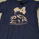 Funny Vintage 4th Train Birthday Boy Girl 4 Year Old T-Shirt (3T, Navy Blue)