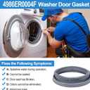 Upgraded 4986ER0004F Washer Door Boot Gasket Compatible with Kenmore LG Front Load Washer Door Seal Parts 4986ER0004J 4986ER0004K LG Washer Door Gasket WM2250CW WM2101HW WM2050CW WM2301HR Rubber Seal