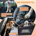 Dog Car Seat for Large Dogs & Medium Dogs Up to 110 lbs - Pet Backseat with Waterproof Cover, Adjustable Safety Belt, Breathable Mesh & Storage Pocket - Back Seat Extender for SUV, Sedan, Truck