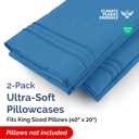 King Pillow Cases Set of 2 - Ultra Soft Hotel Quality Pillowcase Covers - Comfy, Cozy & Wrinkle Free - Shrinkage, Stain & Fade Resistant - Machine Washable Pillow Protectors - 2 Piece Set - Royal Blue