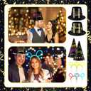 62 Pcs Neon New Year's Eve Party Supplies 2026 Hat Kit for 26 Guest Glow in The Dark Party Supplies Neon Hats, Headbands, Horns, Necklaces for Nye Party Supplies, Happy New Year Eve Neon Decor