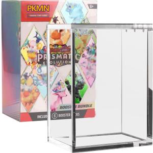 Premium Booster Bundle Acrylic Case Magnetic Lid Clear Display Case | 5mm PKMN Acrylic Protector Storage Box for Booster Bundle Pack Boxes (Box Not Included)