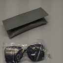 BOLON Women Trendy Elegant Oversized Square Sunglasses, Exclusive Eyewear Brand of EssilorLuxottica (Gloss Black/Silver/Grey Polarized)