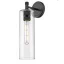 Innovations Lighting Crown Point - 1 Light Wall Sconce in Industrial Style-15.5 Inches Tall and 3.88 Inches Wide-Matte Black Finish-Seedy Gla