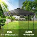 10x10ft Canopy Replacement Top Cover with Air Vent, UV Protected & Waterproof Pop-up Canopy Roof, Adjustable Elastic Straps for Outdoor Patio Garden Sun Shade Tent (Top Only) (Dark Gray)