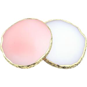 2Pcs Resin Nail Art Palette,Nail Polish Palette,Gold Edge Nails Holder Display Board,Cosmetic Mixing Tools for Nails Art Pink