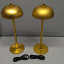 2 Pack Cordless Table Lamp, 5000mAh Portable Rechargeable Table Lamp, 3 Color Modes Stepless Dimming Table Light with Memory Function, for Dinner, Patio, Home, Restaurant.(Gold)