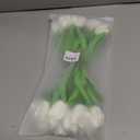 Tulips Artificial Flowers 20 Pcs White Fake Tulip Stems Real Touch PU Tulips for Easter Spring Wedding Bouquet Home Centerpiece Floral Arrangement Table Dcor