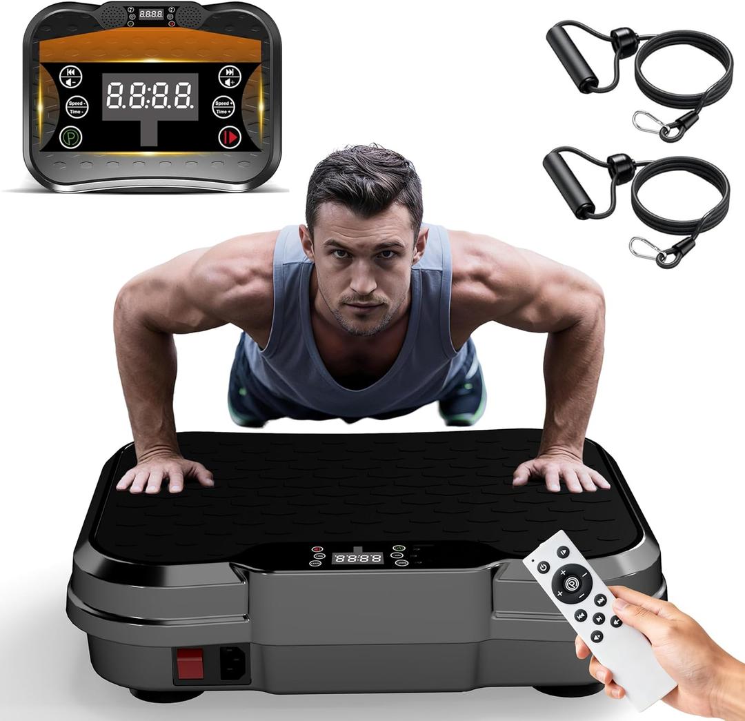 Vibration Plate Exercise Machine for Lymphatic Drainage, Shake Plate Full Body Vibrating Platform for Weight Loss,Vibrate Fitness Platform for Home Women Men (Black)