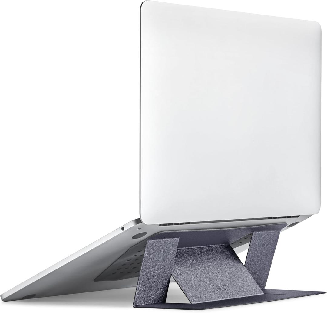 MOFT Laptop Stand for Desk, Adhesive MacBook Computer Stand with 2 Adjustable Viewing Angles, Foldable and Portable Laptop Riser Compatible with 11"-16" Laptops, Starry Grey(Adhesive Version)