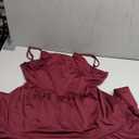 HipGlamp Womens Summer Casual Loose Plain Maxi Dress Backless Beach Tiered Spaghetti Strap Long Dress with Pockets ABurgundy X-Large