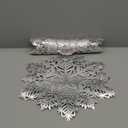 Wintop 15"13.5" Pressed Vinyl Metallic Placemats for Dining Table Decoration, Set of 6, Snowflake Silver