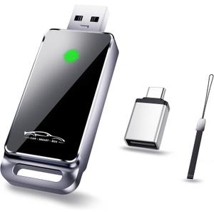 vnilrgle Wireless CarPlay Adapter 2024 Upgrade, Plug and Play, No Latency, Converts Factory Wired to Wireless, Compatible with iPhone 6+ and 2015+ Cars, Bluetooth 2.4GHz and Wi-Fi 2.4+5.8GHz