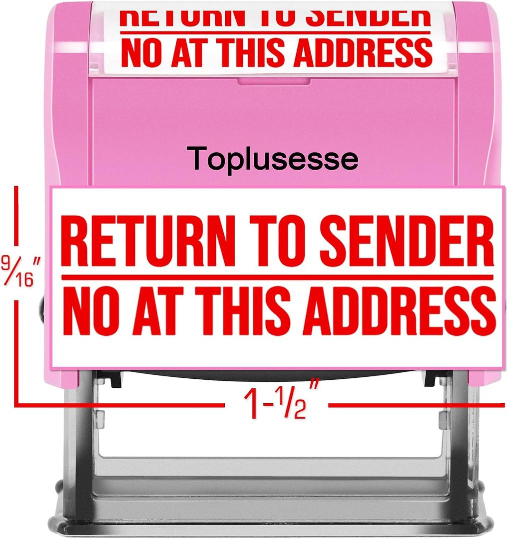Return to Sender Stamp Self Inking Return Address Stamp Clear & Crisp Impressions- Red Ink (Purple Return to Sender)