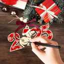 HEXMOZ Dog Christmas Ornaments 2025 - Funny Dog Ornament for Christmas Tree - Dogs Lover Gifts for Women, Mom Lady, Dogs Owners, Pet Lovers - 2 Layers Acrylic Wood Xmas Decorations