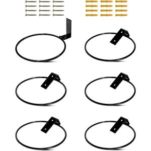 vensovo 6 Inch Metal Wall Mounted Plant Holder - 6 Pack Flower Pot Hanger Rings, Wall Planter Ring Holders Bracket Hooks Heavy Duty for Indoor and Outdoor Decor