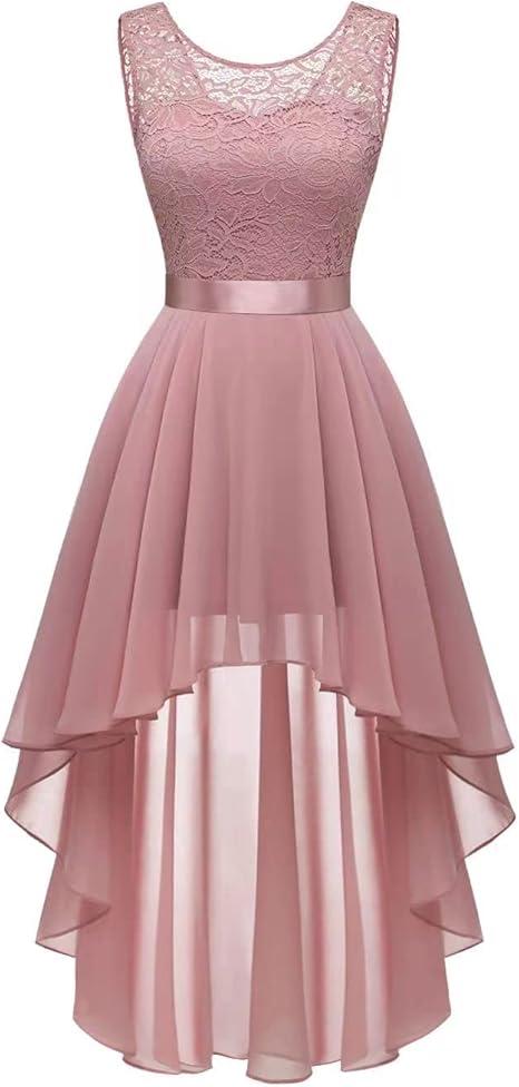 BeryLove Sequin Wedding Guest Formal Cocktail Dresses Prom Party Lace High Low Bridesmaid Elegant Dress
XS