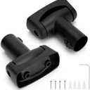2pcs Shower Curtain Rod Bracket, Zinc Alloy Single Swivel Flange, Easy Installation Heavy Duty Black