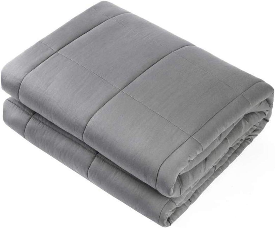 Waowoo Adult Weighted Blanket Queen Size (15lbs 60"x80") Heavy Blanket with Premium Glass Beads, (Dark Grey)