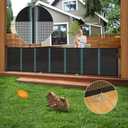 140'' Retractable Baby Gates Extra Wide,34" Tall Retractable Dog Gate for Doorways, Security Upgrade Reinforcement Rods Extra Long Retractable Baby Gate for Stairs, Indoor/Outdoor Retractable Gate