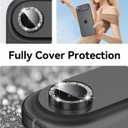 Matekxy for iPhone 17 Air Camera Lens Protector Glitter - Cute Girly Metal Individual Bling Ring Cover for Women, 9H Anti-Scratch Tempered Glass with Aluminum Edging, Space Black