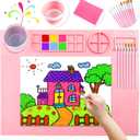 DIYDEC Silicone Craft Mat with Detachable Cup 20X16 Inch Large Silicone Painting Mat for Kids Art Supplies with 10 Painting Brushes Drawing Sheets for Adult DIY Accessories
