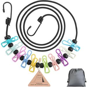 Travel Clothesline Camping Essentials, Cruise and Vacation Essentials for Outdoor Glamping, Cruise and RV Must Haves, 1 Count