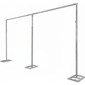 10x20ft Adjustable Pipe and Drape Backdrop Stand – Heavy Duty Metal Square Curtain Frame for Wedding, Party, Stage & Photo Studio – Portable Photography Background Support for Flowers, Balloons, Tulle