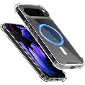 Seltureone for Google Pixel 9 Pro XL Case,[Compatible with MagSafe],Fingerprint Resistant, Scratch Resistant, Shock Resistant Protective Phone Case - Clear