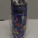 Fanhaw 14 Oz Kids Insulated Water Bottle with Straw - Stainless Steel Double Wall Vacuum Cup, Leakproof, BPA Free, Suitable for Boys and Girls(Blue - Under Construction)