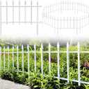 Thealyn Metal Decorative Garden Fence 22" Wide x 18" High (5 Panels, Total Length 9.17 feet), Metal Border Folding Fence, Landscape Fencing for Flower Bed, Yard, Animal Barrier