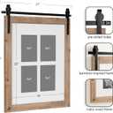 Kate and Laurel Cates Farmhouse Wooden Collage Picture Frame; 21x26 Matted to (4) 5x7; Rustic Natural Brown; Photograph Frame Fitting Four 5x7 Images with Barn Door-Inspired Design, 16x20 matted to 5x7