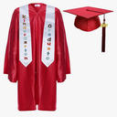 Newrara Unisex Shiny Kindergarten Graduation Gown Cap with Tassel Color: Red Size:27