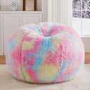 Rainbow Bean Bag Chair, Luxurious Floor Sofa with Memory Foam Filler, 41 Inches