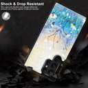 LETO Galaxy S23 Ultra Case,Folio Leather Wallet Case Cover with Fashion Designs for Girls Women,Card Slots,Protective Phone Case 6.8" White Flowers Blue Purple