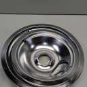 New Drip Pan Burner Stove Top Chrome Drip Pan, Stove Drip Pans Replacement Compatible for Most Plug-in Electric Ranges Whirlpool Frigidaire Kenmore include 2 * 6in and 2 * 8in