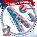 3 x 2 Pcs 4th of July Sash for Wreath 250th Anniversary Patriotic Front Door Decor Reversible USA Sash Wreath Independence Day Memorial Day Accessories for Outdoor Home Party Garland(God Bless)