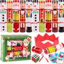 10 Pack Christmas No-Snap Party Table Favors, Christmas Table Favor with Party Hat, Joke & Little Gifts Inside for Kids and Adults, Xmas Table Decorations Seasonal Holiday Dinner Traditions Supplies
