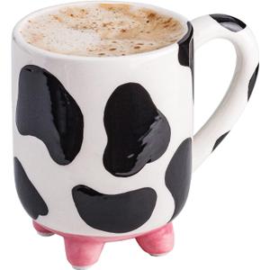 SWEETLO Cow Coffee Mug Cow Stuff 15oz Ceramic Cup - Cows Lover Mug with Udders - Cute Print Cups - Weird Milk Mugs with Udders - Gifts for Women - Taza de Vaca Gifts