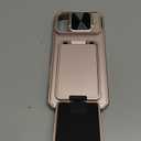 SSLOTSCASE for iPhone 16 Pro Max Case with 2X Screen Protector, Sliding Lens Cover & Kickstand & Credit Card Holder, Military-Grade Protection Rugged Phone Cover for iPhone 16 Pro Max, Rose Gold