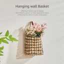 Wall Hanging Pocket Basket Portable Storage Basket Decorative Boho Mounted Organizer Dried Flower Plants Front Door Basket for Garden Farmhouse Home