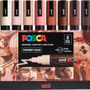 posca Markers Portrait Tones Set of 8, Acrylic Paint Pens with Reversible Tips for Coloring and Drawing, Non-Toxic Formula