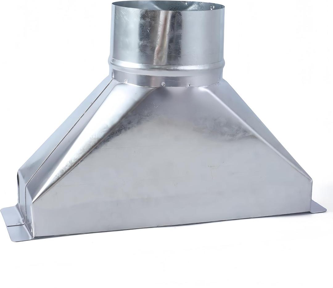 3 1/4-Inch x 10-Inch to 4-Inch Diameter Galvanized Rectangular to Round Duct Transition Microwave Vent Kit Round Transition Vent Adapter for Connecting HVAC Range Hood Ducting Fittings